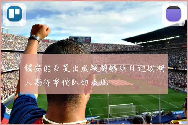 锡安能否复出成疑鹈鹕明日迎战湖人期待华佗队的表现